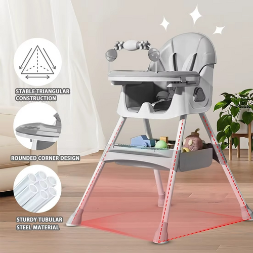 Baby Hochstuhl 3-in-1, faltbarer tragbarer Baby Sitzerhöhung Ess- & Spiel-Wandelhochstuhl